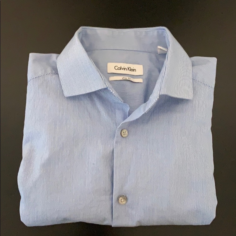 Calvin Klein slim fit blue dress shirt